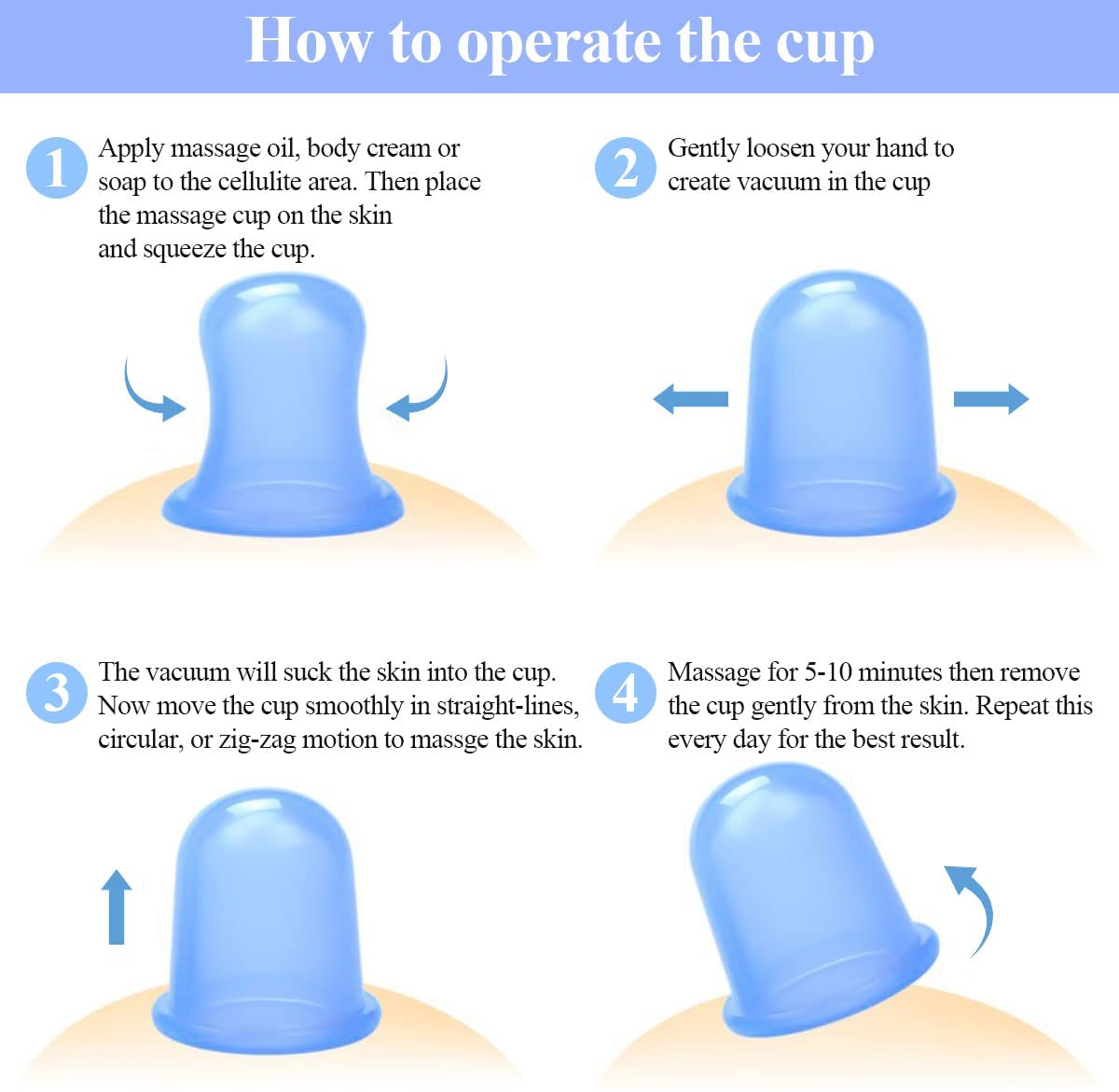 Silicone Massage Cups – Cellulite Vacuum Cup Set (5 pcs)